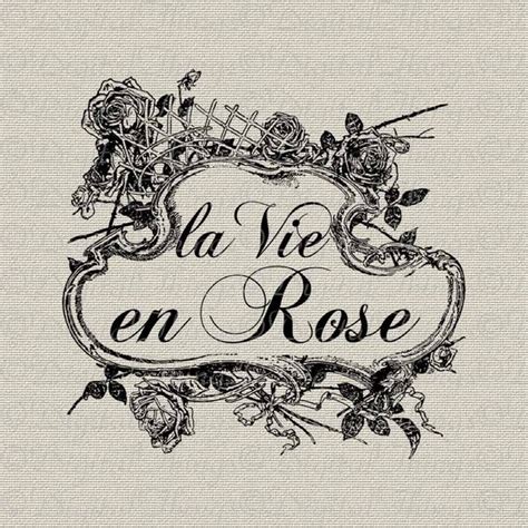 French Script Words La Vie En Rose Wall Decor Art Printable