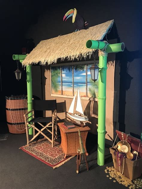 Diy Tiki Hut For Party 2018 Shipwrecked Vbs Stage Decorations My