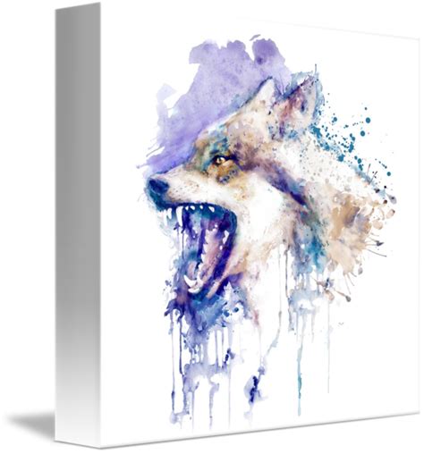 Angry Wolf Profile Portrait By Marian Voicu Art Framed Art Prints