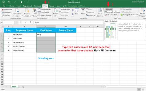 Flash Fill In Excel Separate First Name And Last Name In Excel