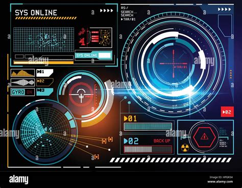 A Futuristic Hud Display User Interface Design With Radar And Tracking