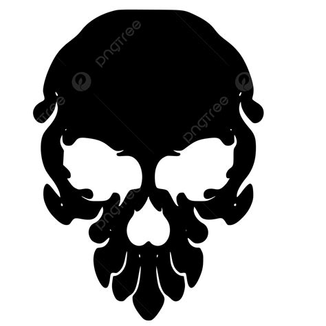 Silhouette Skull Head Art Illustration Vector Skull Silhouette