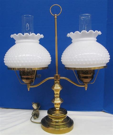 Sold Price 64 Vintage Double Milk Glass Globe Desk Lamp February 6