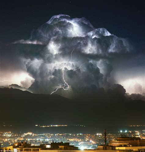 A Thunderstorm Creates A Frightening Mushroom Cloud In The Sky Of