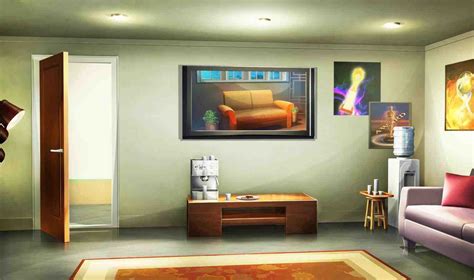 Anime Living Room Background Night With Tv Background Commission For Visual Novel