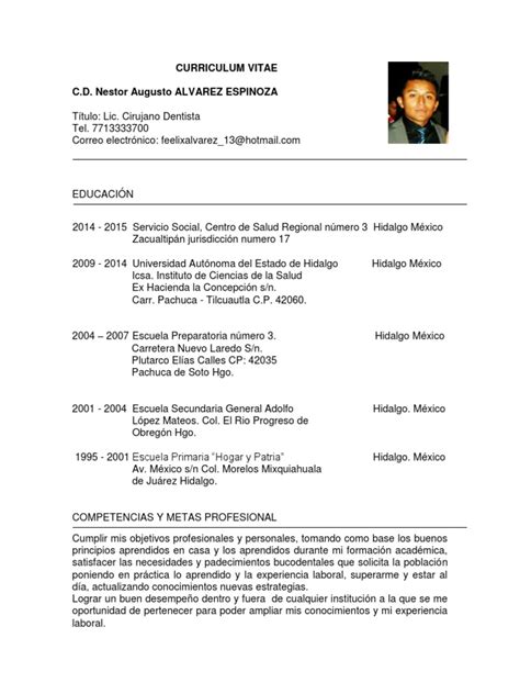 22 Curriculum Vitae Academico Azul México Escuelas