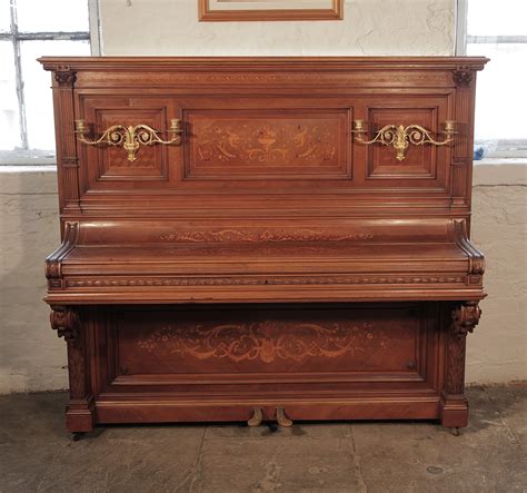 Albert Gast Upright Piano For Sale With A Quartered Walnut Case And