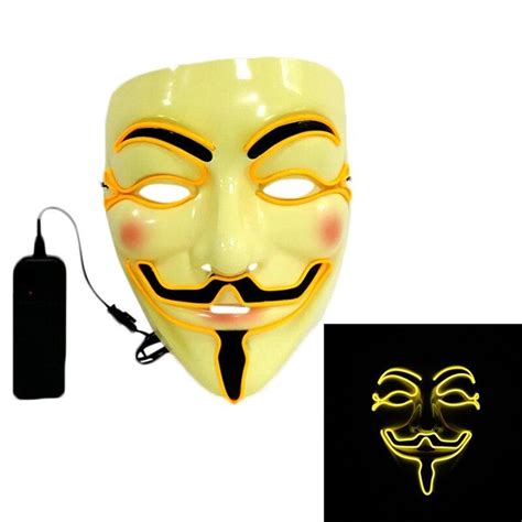 Buy Led Party Masks V For Vendetta El Mask Anonymous Guy Fawkes Fancy