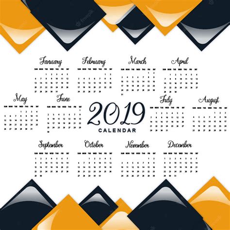 Vector 2019 Calendario Vector Premium