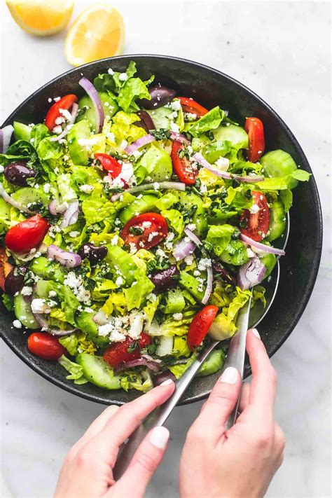 Easy Greek Tossed Green Salad Creme De La Crumb