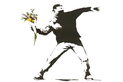 Banksy Flower Thrower Wallpaper Mural Hovia Banksy Art Banksy