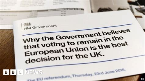 Reality Check The Government S Referendum Leaflet Bbc News