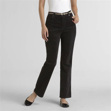 Gloria Vanderbilt Womens Belted Corduroy Pants