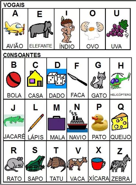 Alfabeto Completo Da Língua Portuguesa → Abecedário Para Imprimir