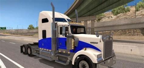 Kenworth W900 Blue Wave Skin Mod American Truck Simulator Mod Ats Mod