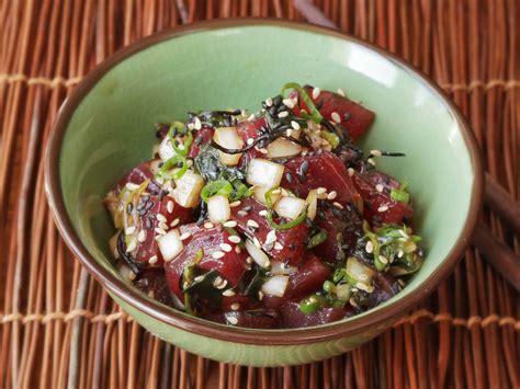 Tuna Poke Hawaiian Raw Tuna Salad Recipe