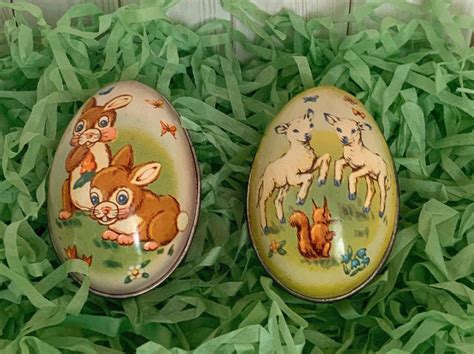 Vintage Tin Litho Easter Eggs Easter Basket Candy Etsy Candy Easter