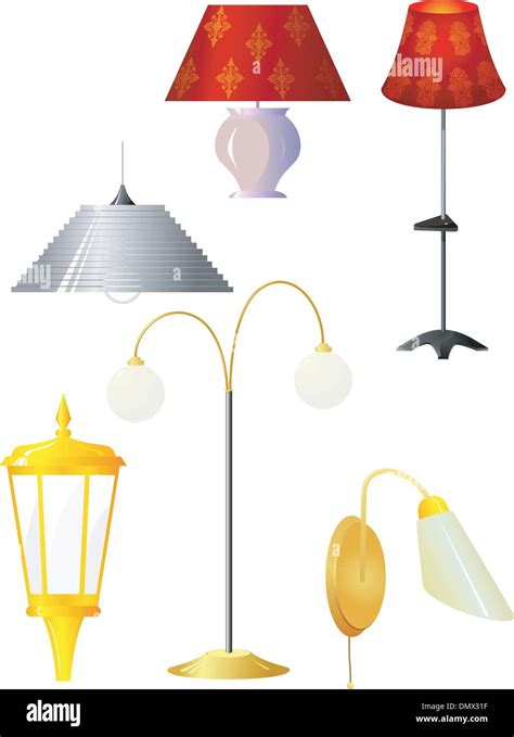 Collection Of Vector Illustrations Of Lamps Stock Vector Image And Art