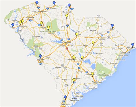 South Carolina Rest Areas Roadside Sc Rest Stops Maps Facilities