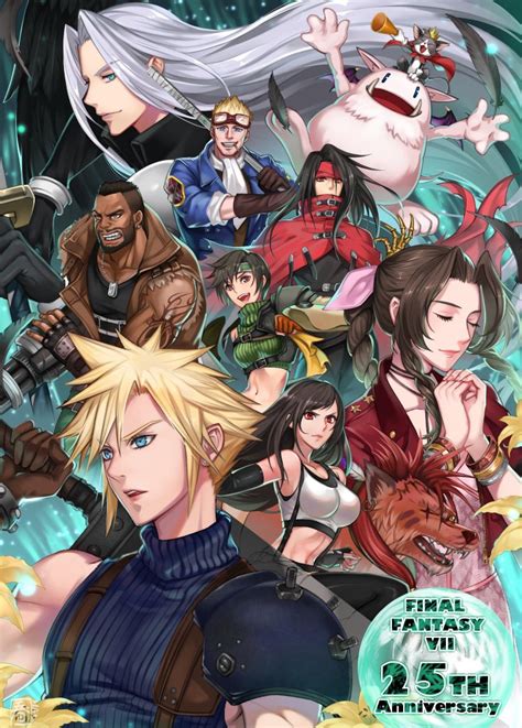 Halu Ca Aerith Gainsborough Barret Wallace Cait Sith Ff7 Cid Highwind Cloud Strife