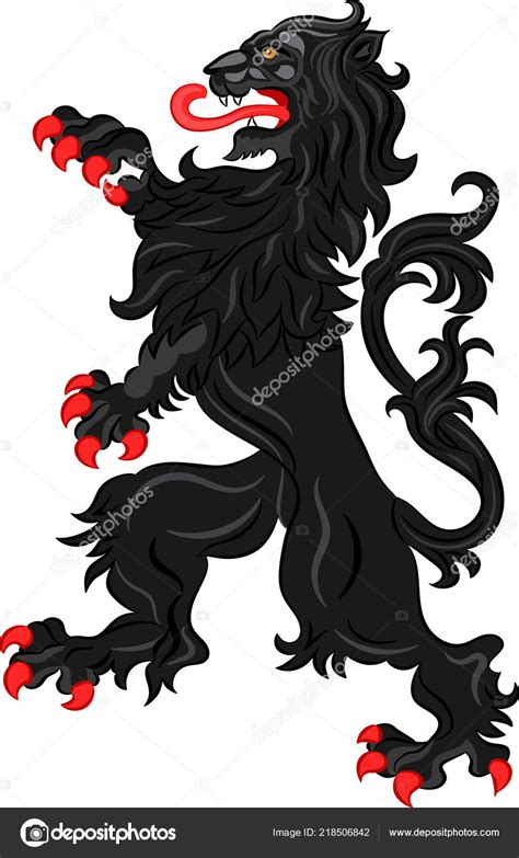 Medieval Lion Symbol Black