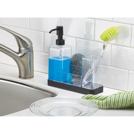 16oz amber glass soap dispenser, dish soap bottle with waterproof label, hand soap pump, refillable soap dispenser, free shipping. InterDesign Forma Kitchen Soap Dispenser Pump, Sponge ...