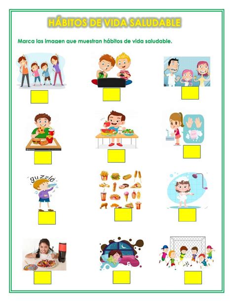 Actividad De Hábitos De Vida Saludable Habitos Saludables Para Niños