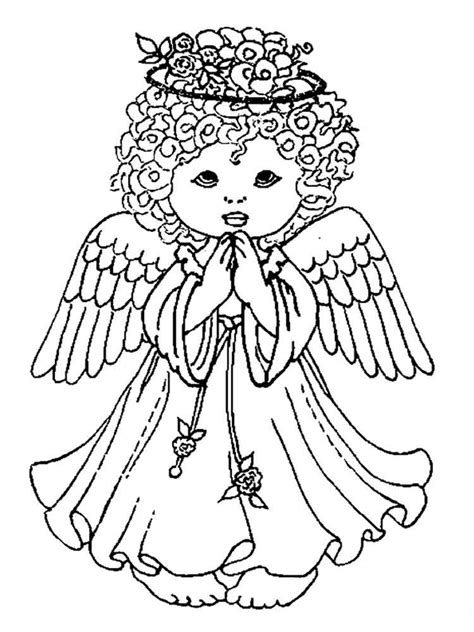 Christmas Angel coloring pages. Free Printable Christmas Angel coloring