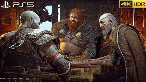 Kratos Meets Thor And Odin For First Time Scene God Of War Ragnarok 4k