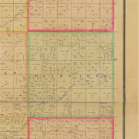 Fairfield Iowa 1884 Old Town Map Custom Print Buena Vista Co Old Maps