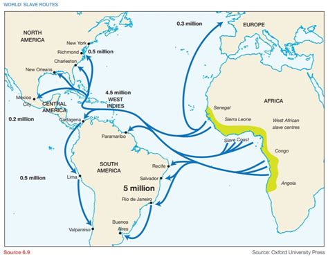 Transatlantic Slave Trade Routes Map