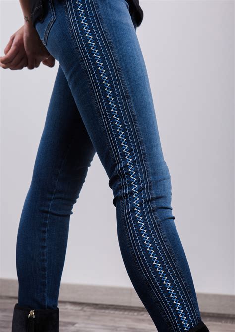 Denim Trousers With Side Detail