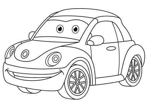 Coloriage Voiture de Dessin Animé - télécharger et imprimer gratuit sur