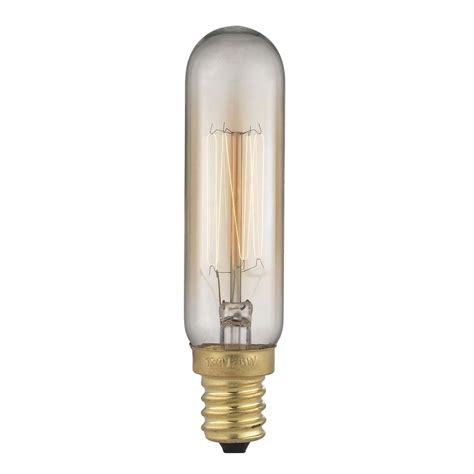 40w Early Electric T10 Carbon Filament Light Bulb Short Narrow Tube