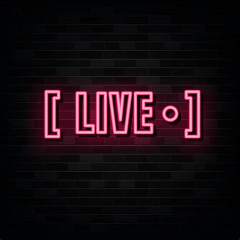 Premium Vector Live Neon Signs Vector Design Template