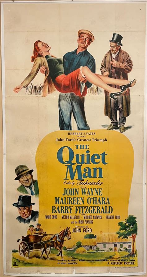 The Quiet Man Original Vintage Linen Backed 3 Sheet John Wayne Movie