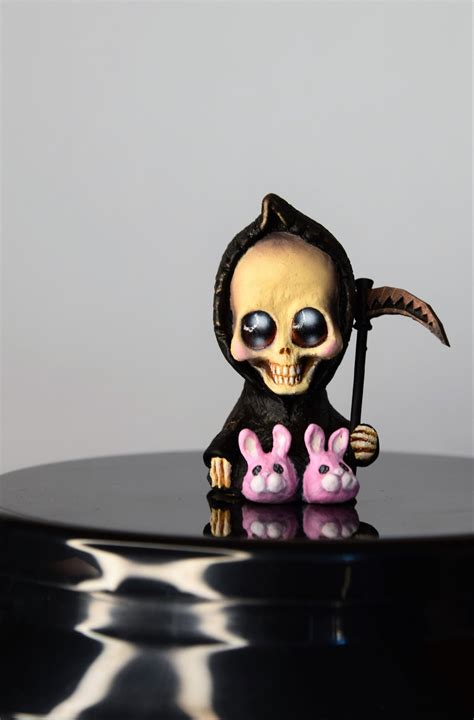 Grim Reaper Doll Cute Death Miniature Etsy