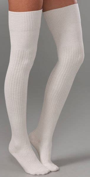 Falke Striggings Ribbed Over The Knee Socks In White Lyst