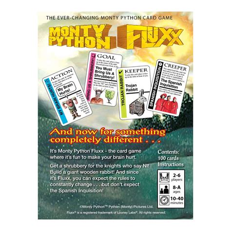 Outdoor lovers will instantly fall in love with this unique deck of cards! Monty Python Fluxx Card Game | Order online with EH Gaming