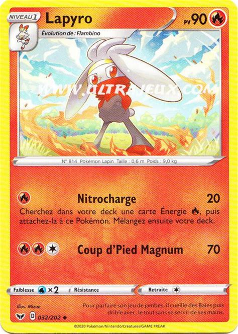 Ultrajeux Lapyro 32202 Carte Pokémon Cartes à Lunité Français