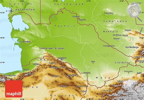 Physical Map Of Turkmenistan Ezilon Maps Images