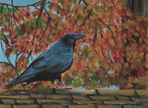 Autumn Raven Painting By Mary Thompson Saatchi Art