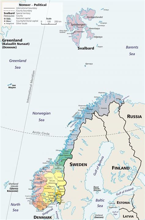 Karte Der Regionen In Norwegen Politische Und Staatliche Karte Von