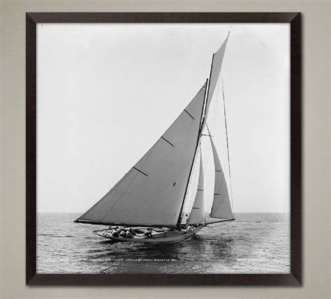 Vintage Sailboat Art Print Classic Sloop Yacht In The Late Etsy