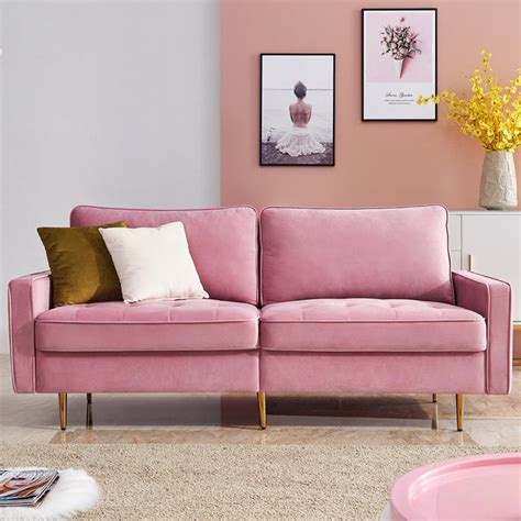 Whether you're outfitting a bedroom or living room, these furniture ideas are perfect for small apartments or spaces. Pink Couches and Sofas, Mid Century Modern Fabric Sofa for ...