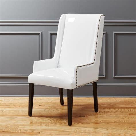 The modern lounge chair originally introduced in 1956 offers exquisite modernist form and unexpectedly. Reynolds White Patent Leather Chair | CB2