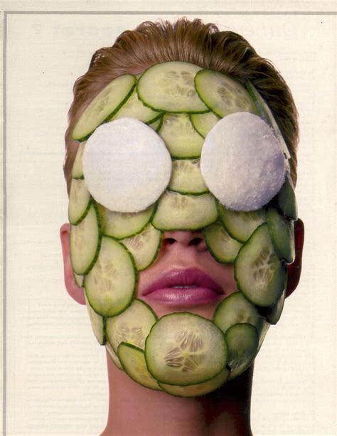 spa facial with cucumber source french mag 1990s well that is one way to do it
