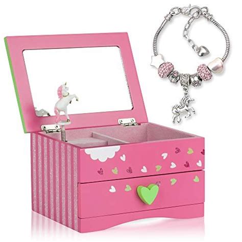 Amitié Lane Unicorn Jewelry Box For Girls Two Unicorn Ts For Girls
