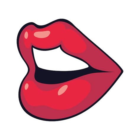 Free Vector Mouth Pop Art Sexy Icon Isolated