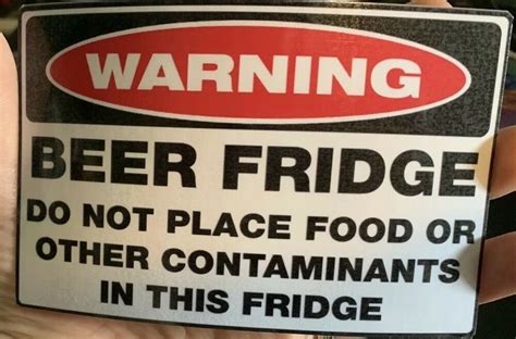 4 Beer Fridge Warning Label Funny Drink Alcohol Humor Booze Man Cave Sticker Fashion Home